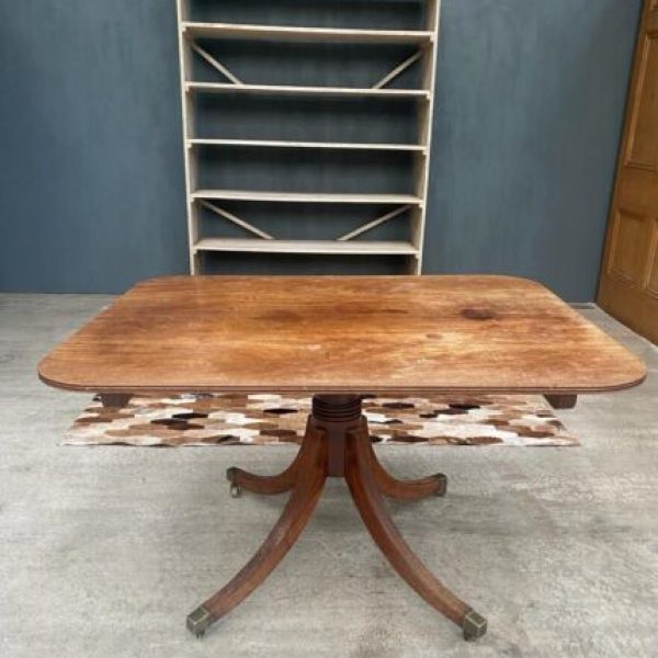 Antique Regency Mahogany Breakfast Dining Tilt Top Dining Table, c 1820