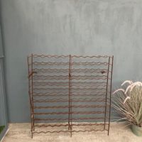 Antique French Iron Wine Rack Folding 120 bottle capacity, c 1900
