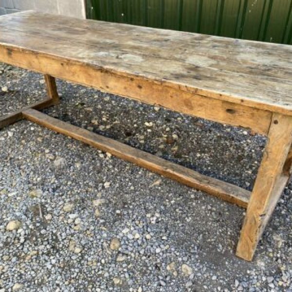 Antique French Oak Refectory Dining Table, c 1780