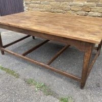 Antique English Pine Farmhouse Dining Table, c 1830
