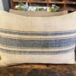Faded Blue Stripe Herringbone Cushion