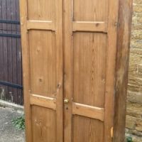 Antique French Pine Hall Robe Cupboard, c 1880