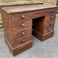 Antique Oak &amp; Mahogany Shop Counter Desk, c 1860