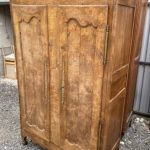 Antique French Walnut Provincial Armoire Linen Cupboard, c 1790