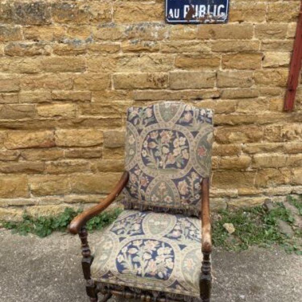 Antique Oak Jacobean Revival Throne, c 1860