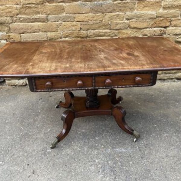 Antique William IV Mahogany Sofa Hall Table, c 1840