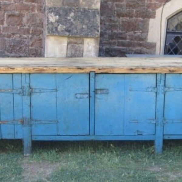 Antique Kitchen Large Base Cupboards Island Workbench, c 1860