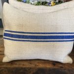 French Linen Blue Stripe Cushion