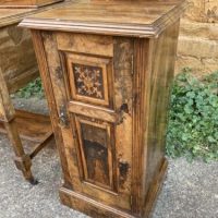 Antique Art Nouveau Walnut &amp; Mahogany Nightstand Pot Cupboard Bedside, c 1910