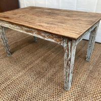 Antique Solid Oak Farmhouse Table, c 1890