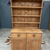 Antique English Pine Dresser Cupboard, c 1870