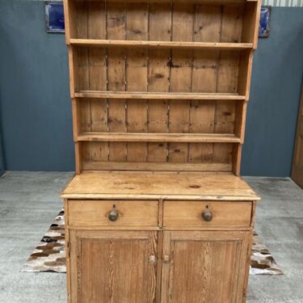 Antique English Pine Dresser Cupboard, c 1870