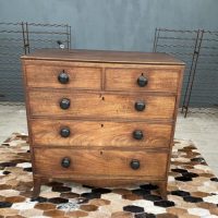 Antique Mahogany Georgian 2 over 3 Chest of Drawers, c 1820