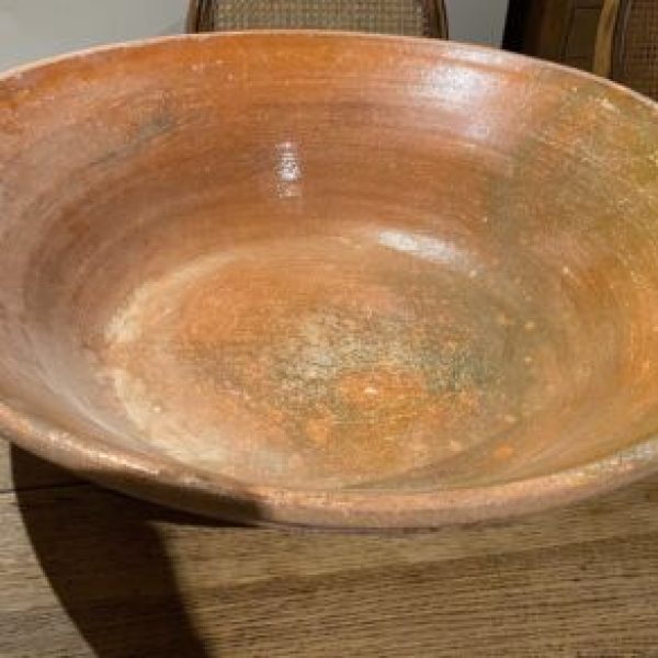 Antique French Pancheon Tian Terracotta Very Large Bowl, c 1880