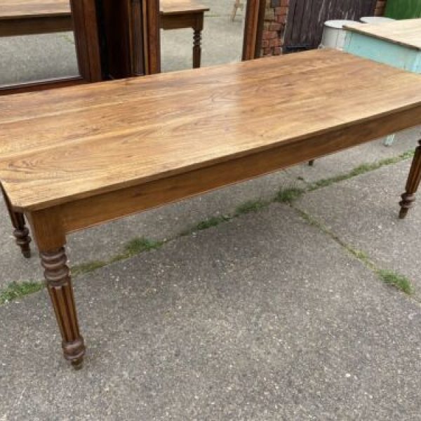 Antique French Elm Refectory Dining Table, c 1870 L202