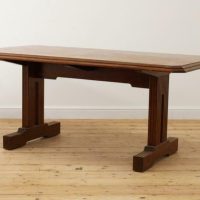Antique Betty Joel Token Works Mahogany Refectory Design Table