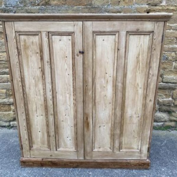 Antique English Pine School Cupboard, c 1870