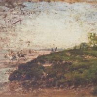 Argentinian Seascape with Horses. Signed F. Fortuny