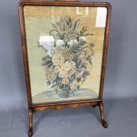 Late Victorian Walnut Framed Firescreen