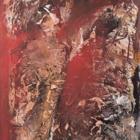 Abstract Painting Titled &#8216;Scattered Anatomy&#8217;