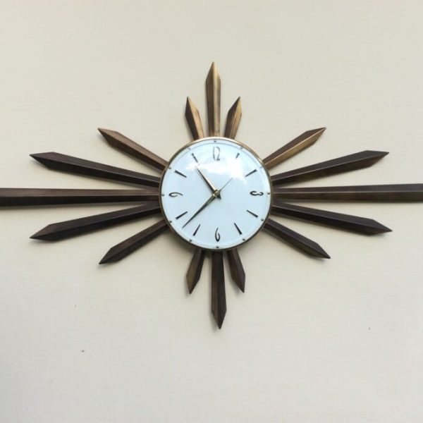 Mid Century Sunburst Clock by Metamec c1960&#8217;s