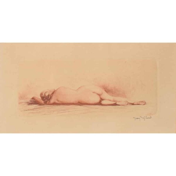 Jean Auguste Vyboud &#8211; Framed Nude Etching