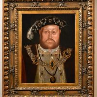King Henry VIII 16th-17th Oil Portrait On Oak Panel Circle Of Hans Holbein The Younger