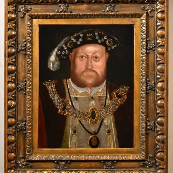 King Henry VIII 16th-17th Oil Portrait On Oak Panel Circle Of Hans Holbein The Younger