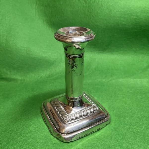 Silver Candle Stick with Bow Bells design, 1910 Sheffield