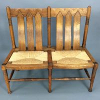 Arts &amp; Crafts William Birch Oak Settle c1905
