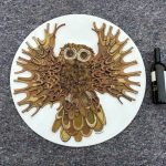 Large Owl Roundel Pottery Plaque by Williamson