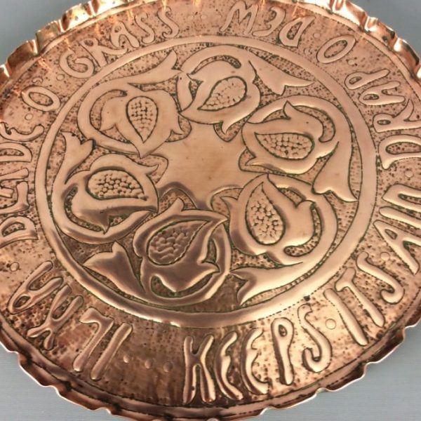 Arts & Crafts Repousse Copper Charger