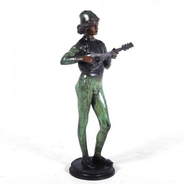 Antique Bronze Sculpture ‘Standing Music Man’ by Barbedienne fondeur c1880