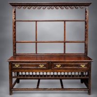 Georgian Antique Oak Dresser with Open Plate Rack