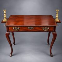 Antique Irish Mahogany Side Table with Candle Holders
