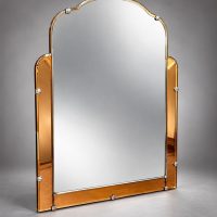 Art Deco Peach Glass Mirror