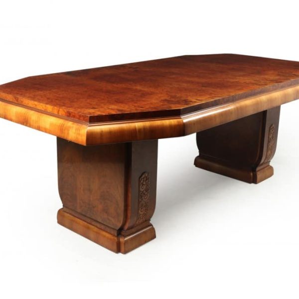 Art Deco Burr Walnut Dining Table