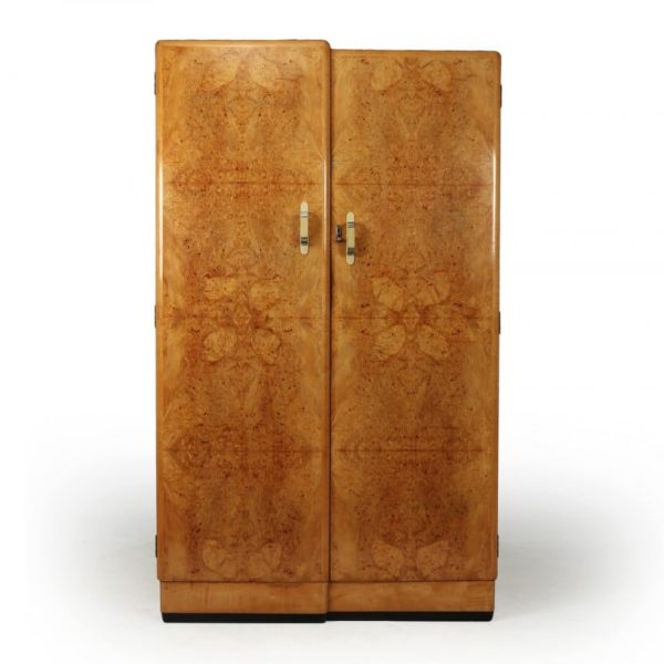 Art Deco Gentleman’s Wardrobe in Burr Maple c1930