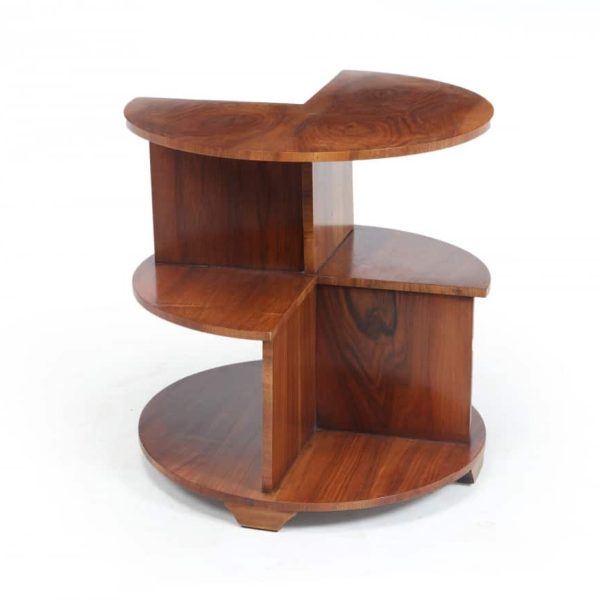 Art Deco Walnut Bookcase Table