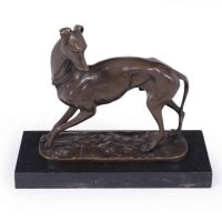 Art Deco Whippet Sculpture in Bronze by Bayre