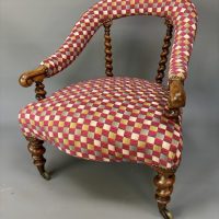 Late Victorian Walnut Easy Chair