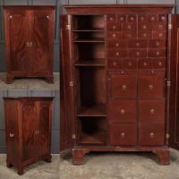 Rare George III Irish Mahogany Fitted Estate Cabinet