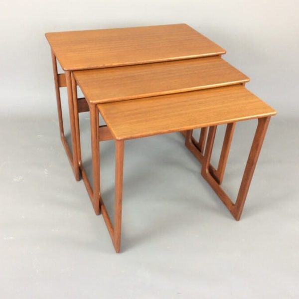 Danish Solid Teak Nesting Tables By CFC Silkeborg