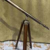 Vintage telescope on oak tripod