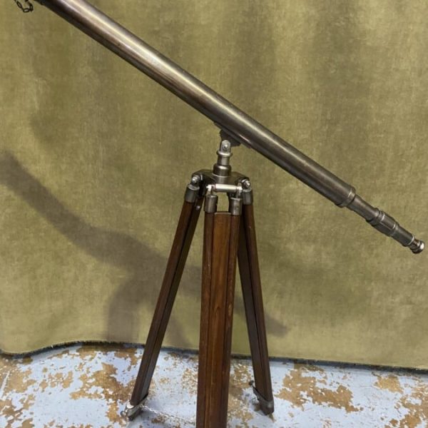 Vintage telescope on oak tripod