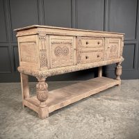 Carved Bleached Oak Sideboard