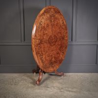 Burr Walnut Marquetry Inlaid Tilt Top Centre Table