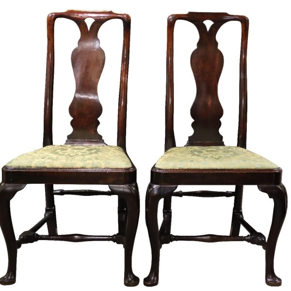 Pair of Geo I Walnut High Back Chairs
