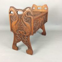 Arts and Crafts Carved Oak Bench / Window Seat