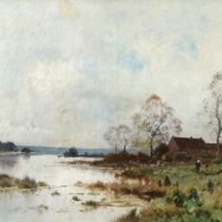 Pierre Emmanuel Eugene Damoye (1847-1916) HUGE Oil on Canvas